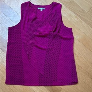 CAbi Women's Dark Fuchsia and Black Layered Sleeveless Blouse